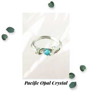 Pacific Opal Blue Crystal Ring